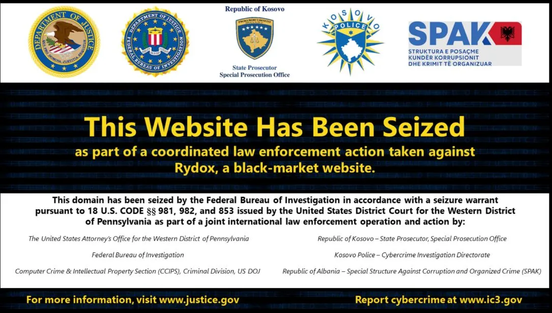 Three arrested in Kosovo for operating Rydox cybercriminal marketplace