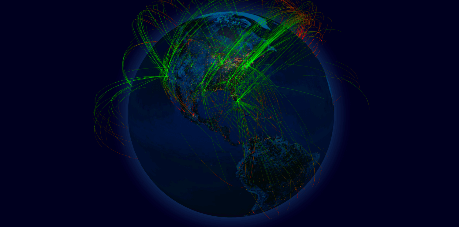 DDoS globe cyber map
