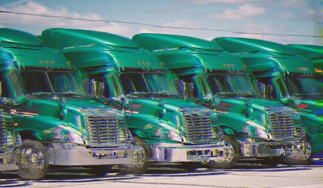 illustration of distorted semi-trucks
