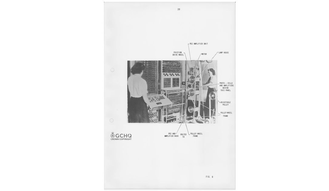 Colossus computer tape reader assembly (GCHQ / Crown copyright)