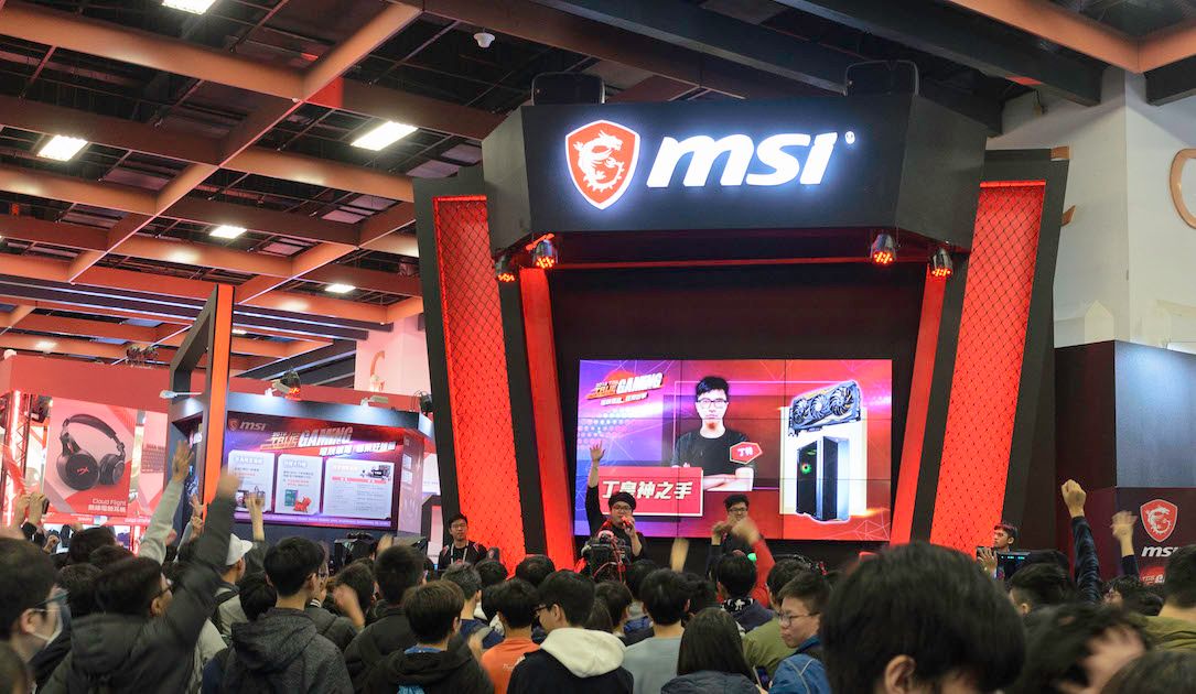 MSI hardware booth at 2019 Taipei International Game Show