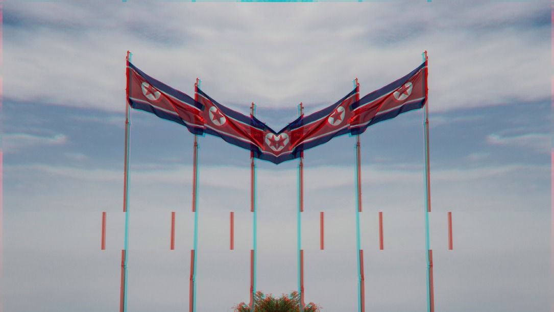  North Korean flags