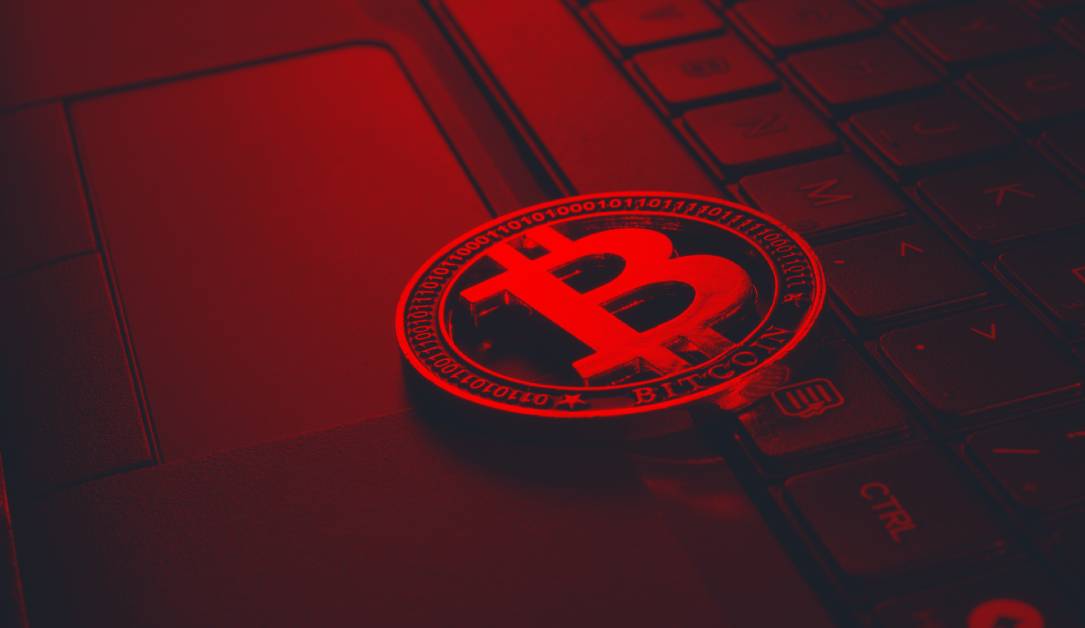 A red bitcoin image
