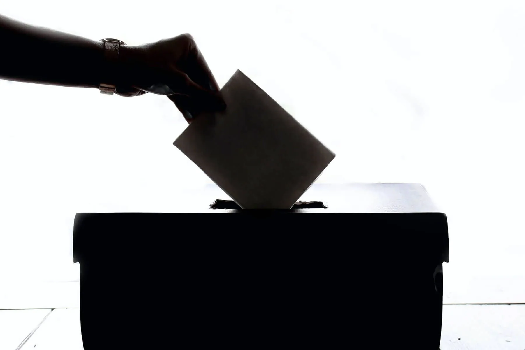 A person casting a voting ballot