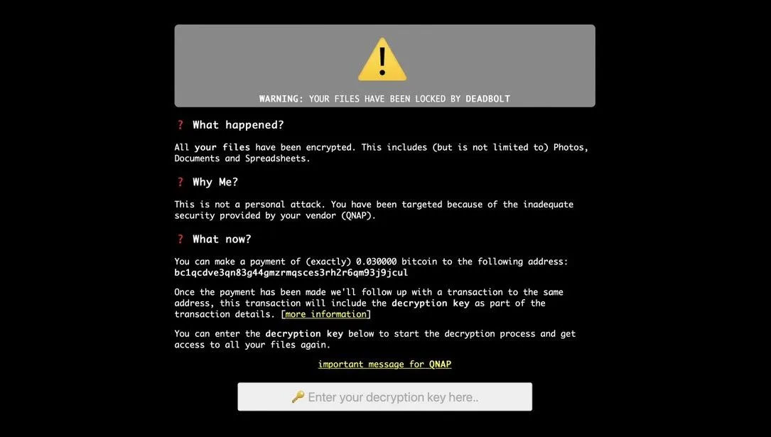 Dutch Police obtain 155 decryption keys for Deadbolt ransomware victims
