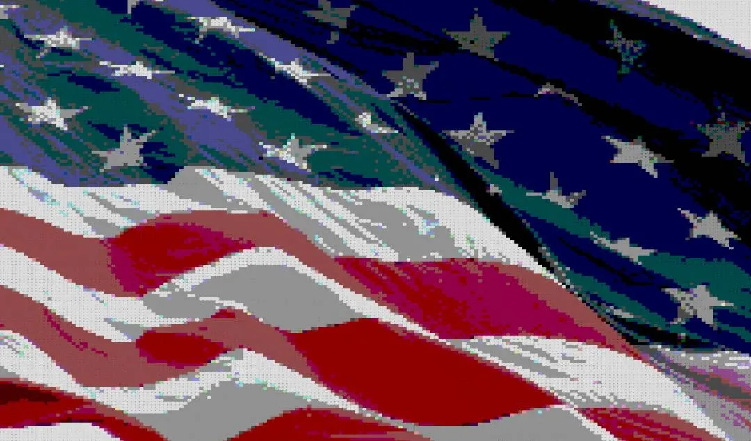 Pixelated American Flag illustration|