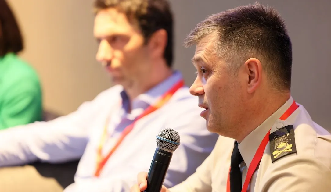 Oleksandr Potii of Ukraine's SSSCIP speaks at the CyCon conference in Tallinn, Estonia, on May 28, 2024. Image: NATO CCDCOE / Flickr 