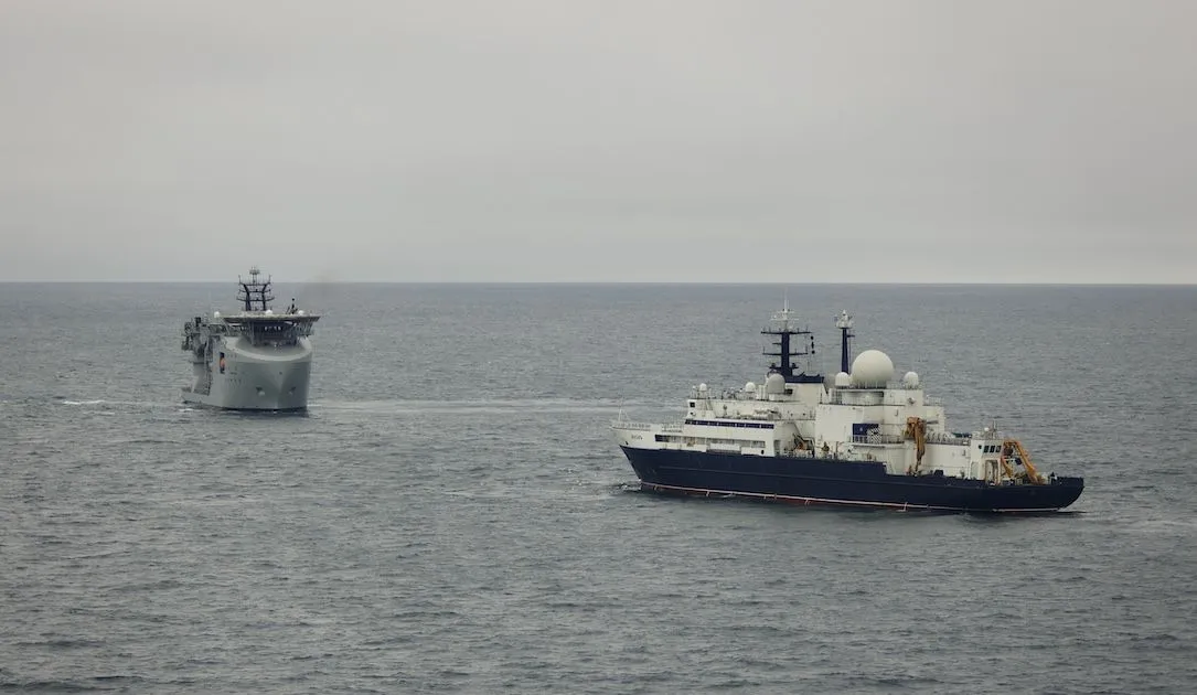 RFA Proteus monitors Yantare in November 2024. Pic: MOD