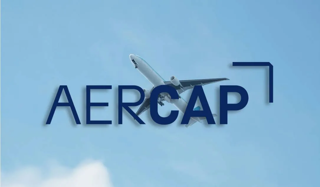 An airplane with an AerCap logo