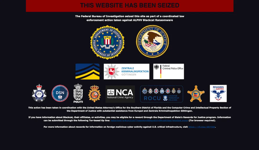 FBI posts takedown notice on AlphV ransomware group’s website - threcord.media(cybercrime)