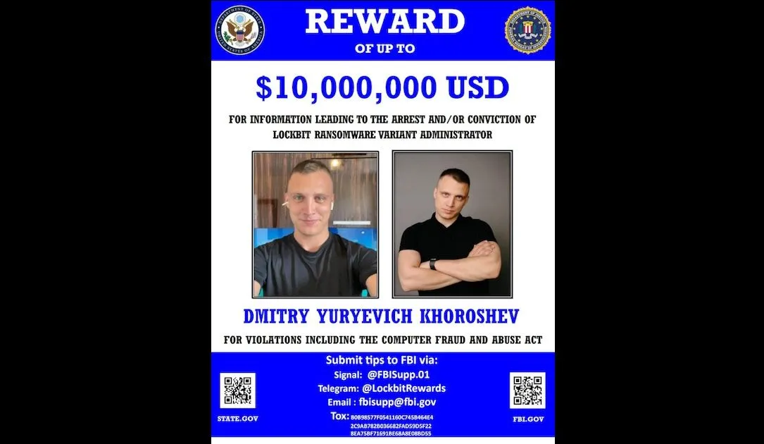 Dmitry Khoroshev wanted poster, LockbitSupp, LockBit