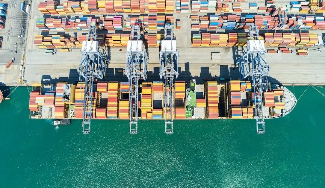 port, cranes, container ship
