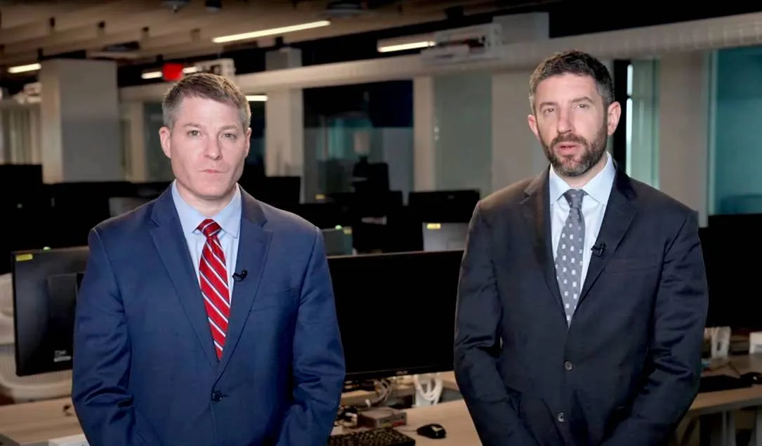 The FBI's Bryan Vorndran (left) and CISA's Eric Goldstein in a promotional video