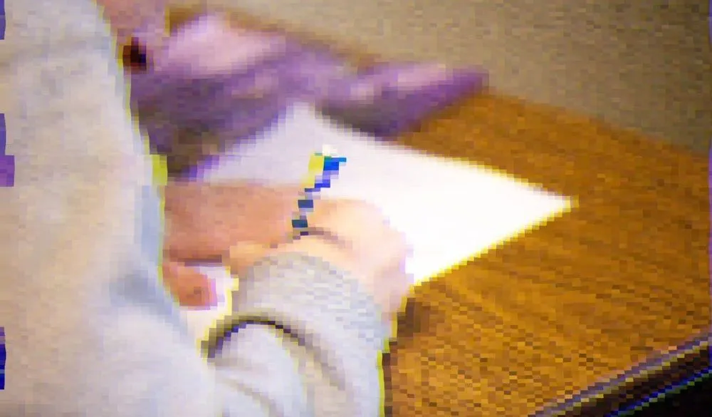 illustration of pixelated test taker