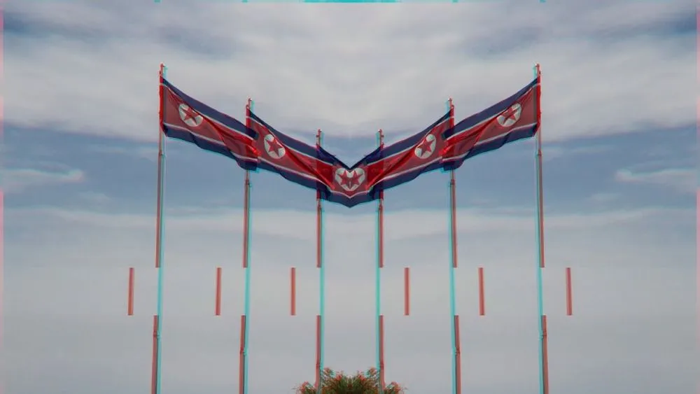  North Korean flags