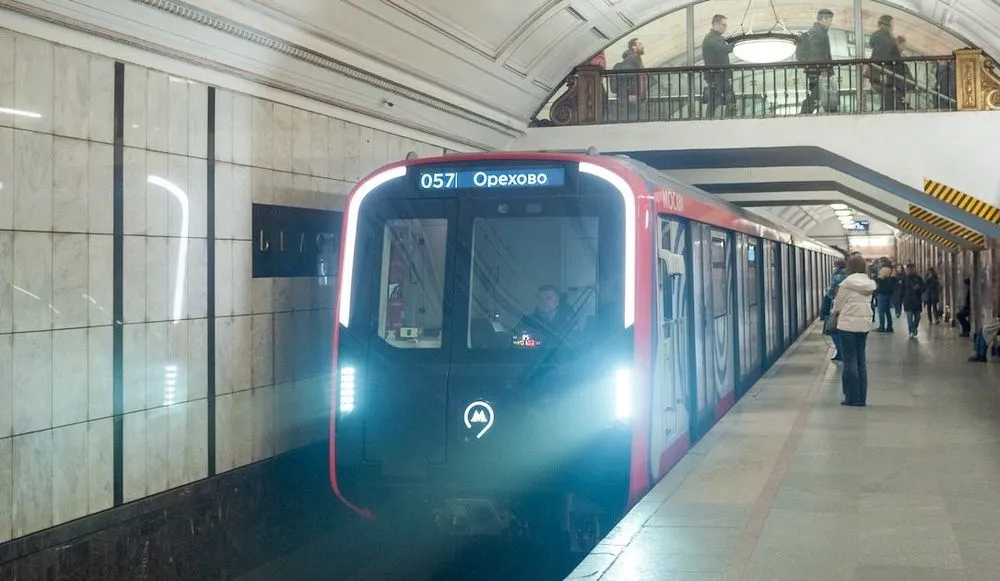 A train in Moscow Belorussky subway/metro station