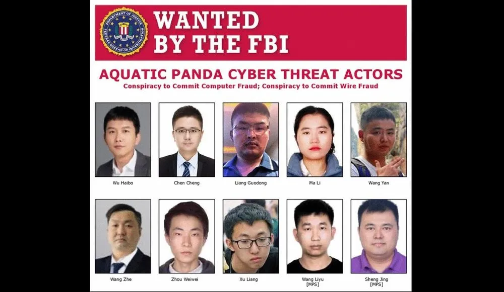 FBI wanted poster, alleged Chinese hackers