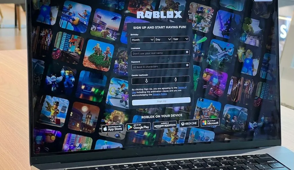 Roblox new user signup page