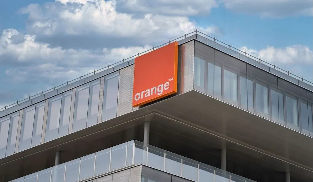 Orange telecom sign, France