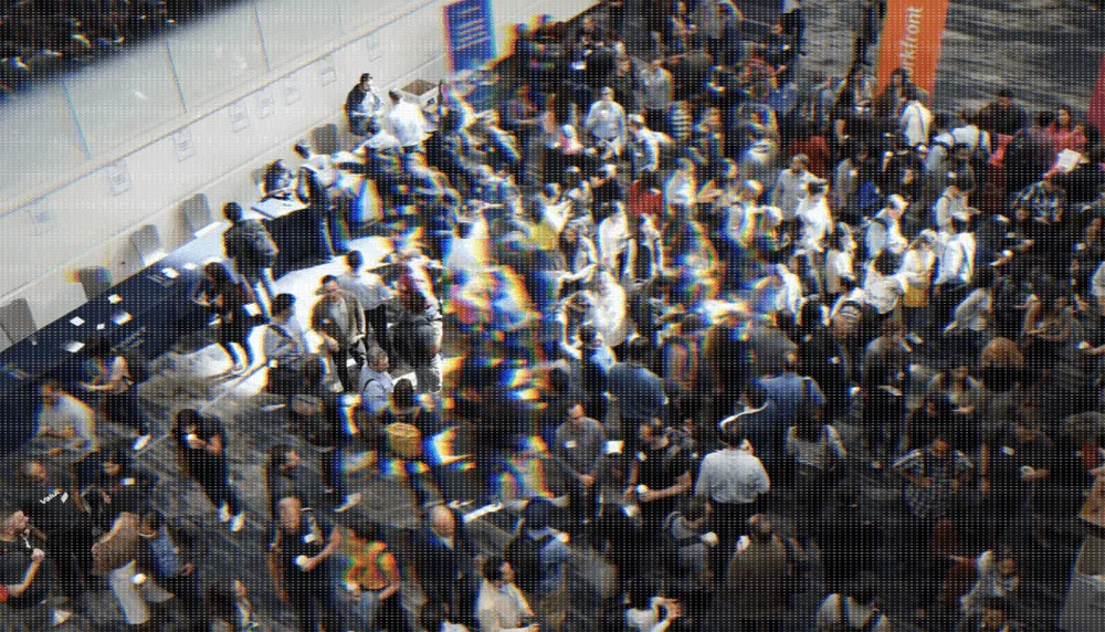 A crowd of people gathered at a conference.