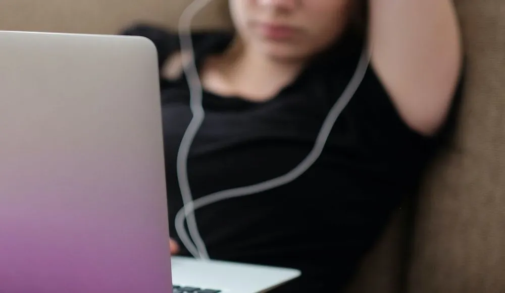 student using a laptop