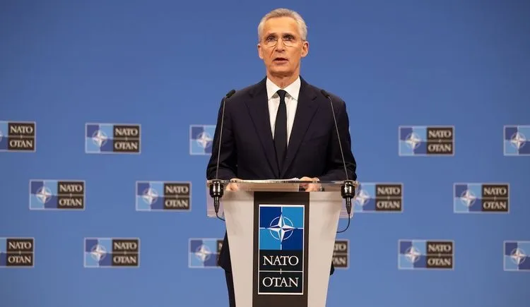 NATO Secretary General Jens Stoltenberg at a news conference April 19 in Brussels. Image: NATO