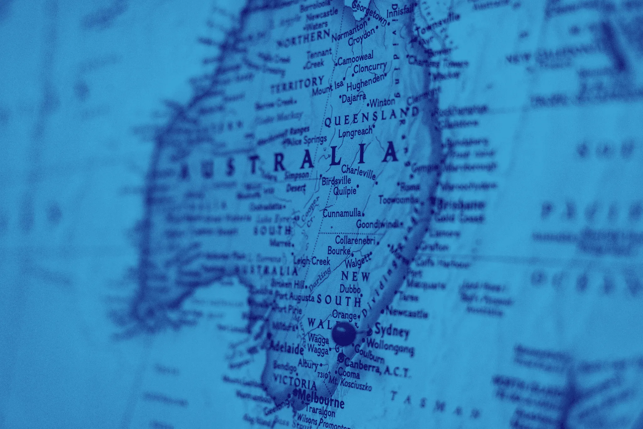 Australia on a map