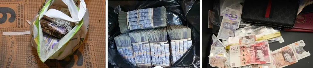 Cash seized by Operation Destabilise. Image: U.K. NCA