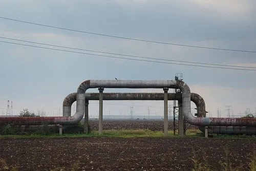 A stock image of an oil pipeline in Romania.