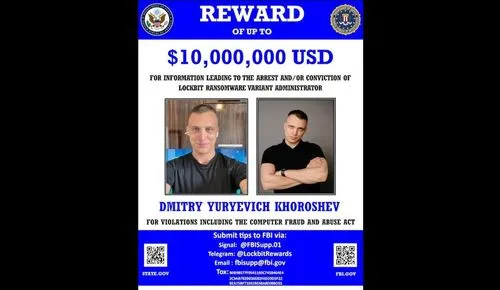 Dmitry Khoroshev wanted poster, LockbitSupp, LockBit