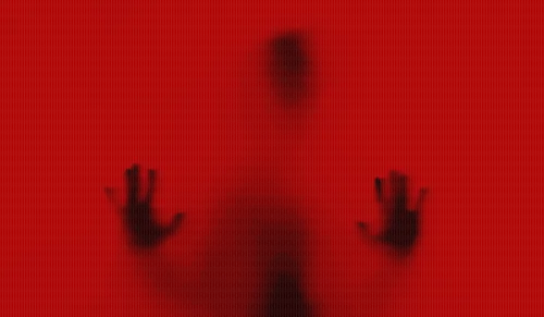 A red ghost image