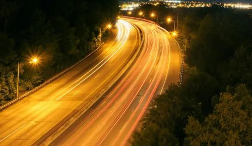 cars, highway, night