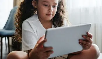 child using mobile device