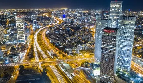 Tel Aviv, Israel, at night