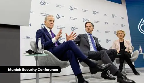 Jonas Gahr Støre, Mark Rutte and Ursula von der Leyen (left to right).