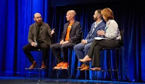 Left to right: Andy Greenberg, Michael Gronager, Tigran Gambaryan, Dina Temple-Raston