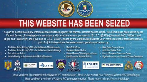 Warzone rat website seizure