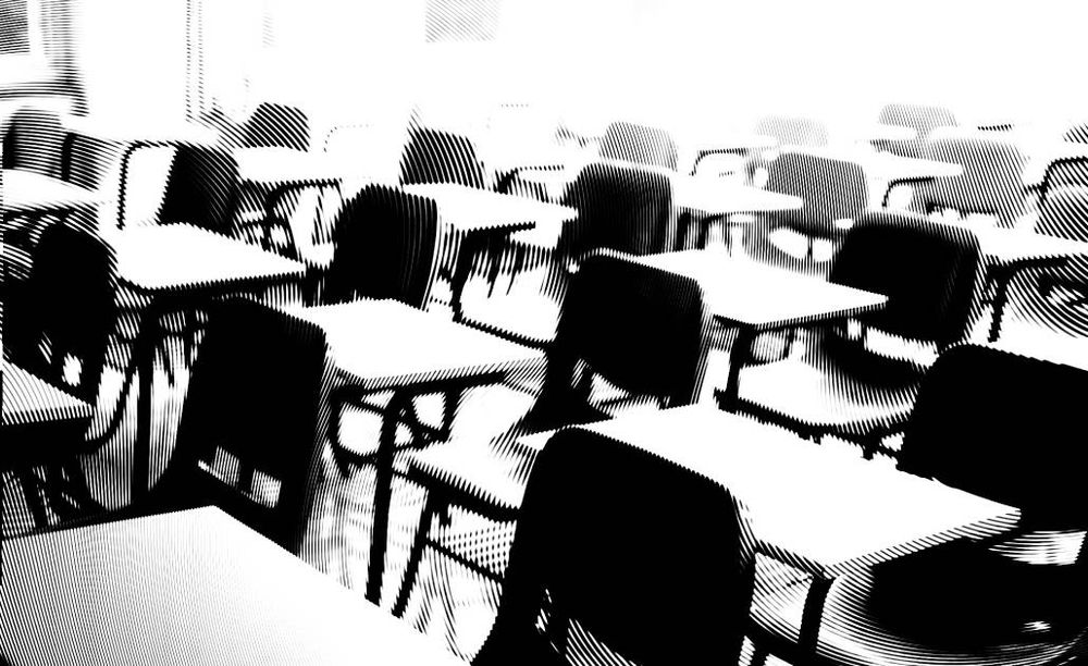 photo illustration of desks