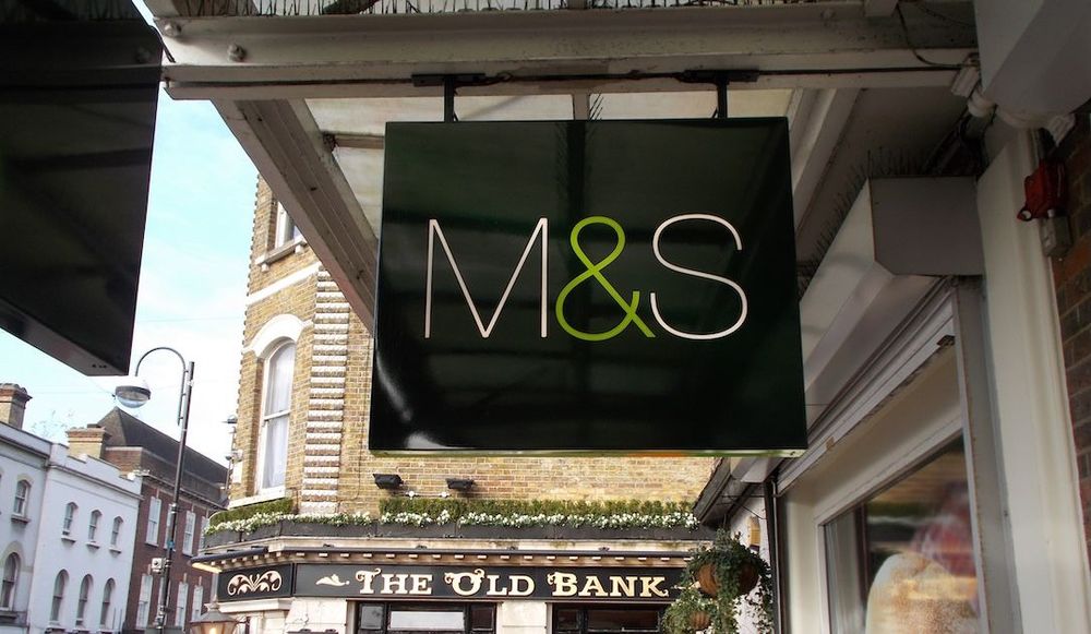Marks & Spencer (M&S) sign