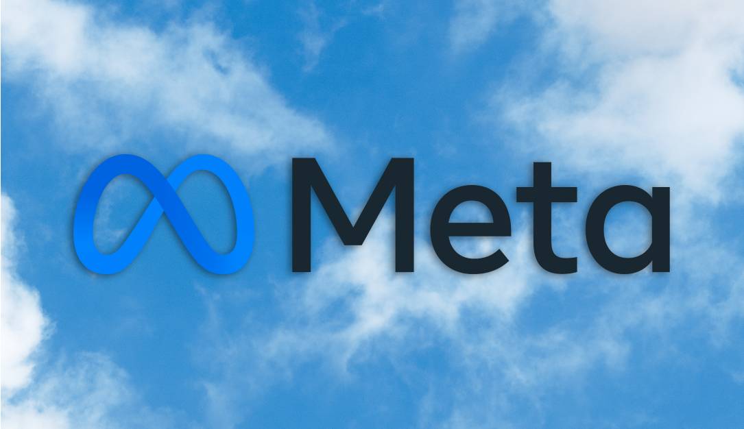 The Meta logo on clouds