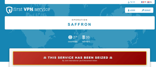 Splashpage uploaded to First VPN website