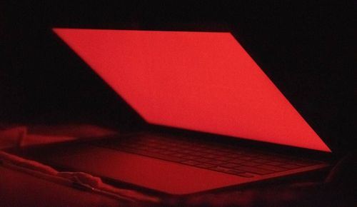 red laptop